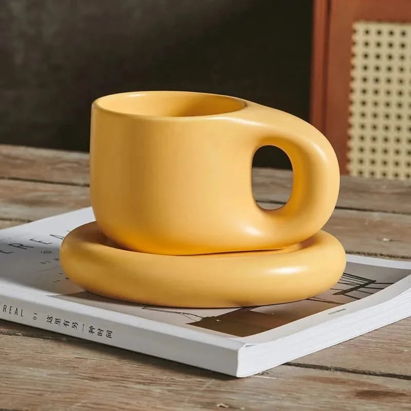 ChubMug™ Ceramic Mug & Saucer Set