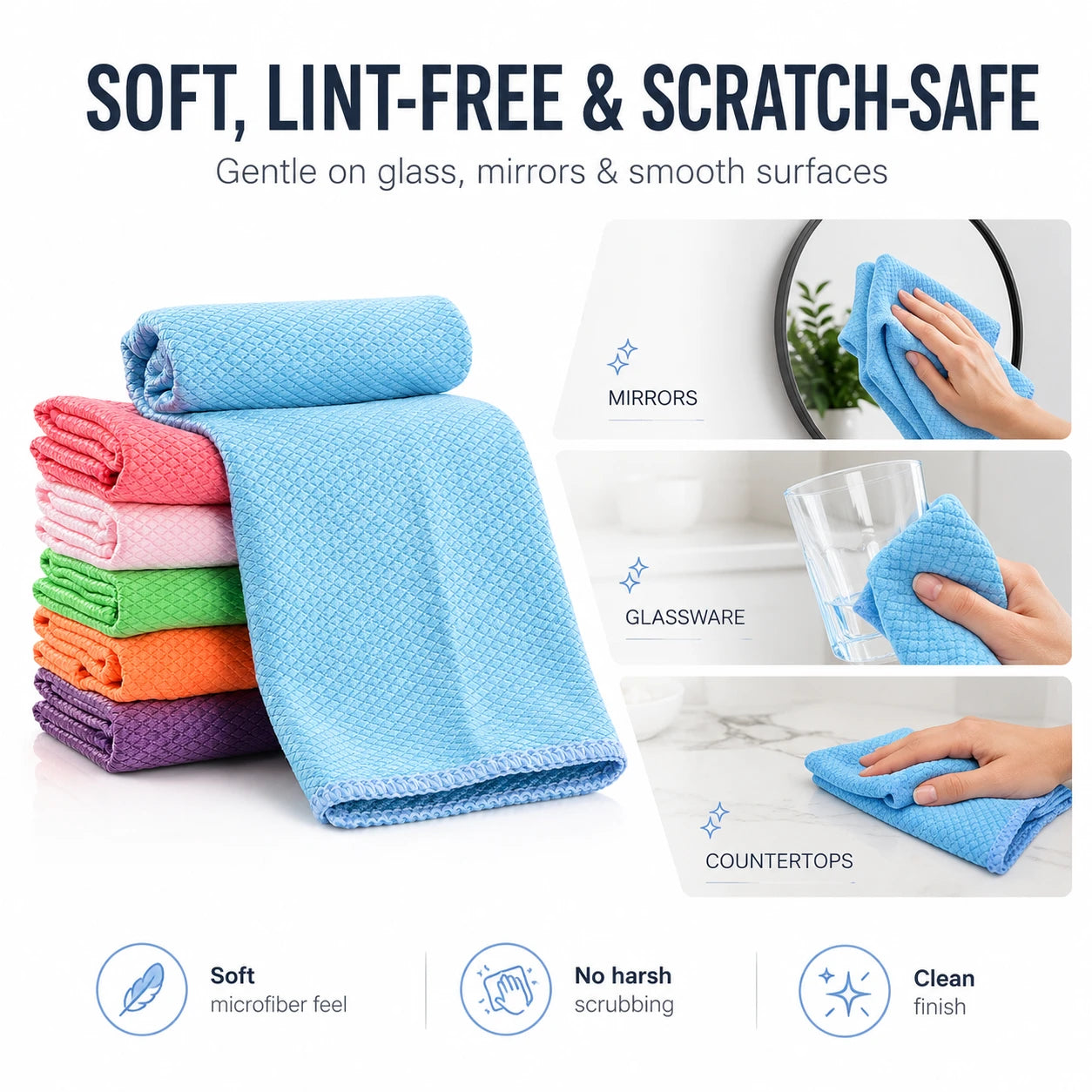 LumaWipe Diamond Weave Microfiber Cloths-