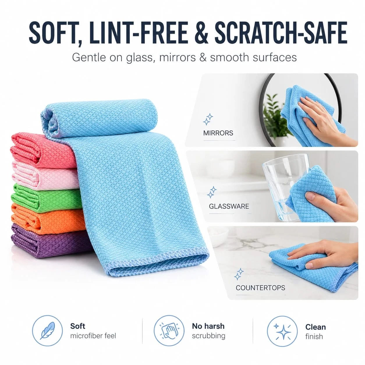 LumaWipe Diamond Weave Microfiber Cloths-