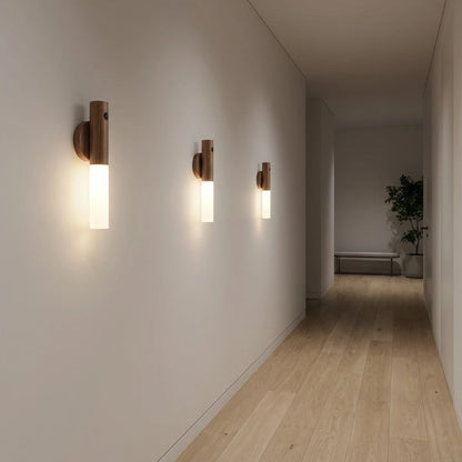 Josh & Tate - LumiDock™ Motion Wall Light - Modern wall lights on a neutral wall in a hallway