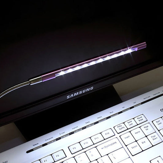 Samsung laptop with a USB light strip on top