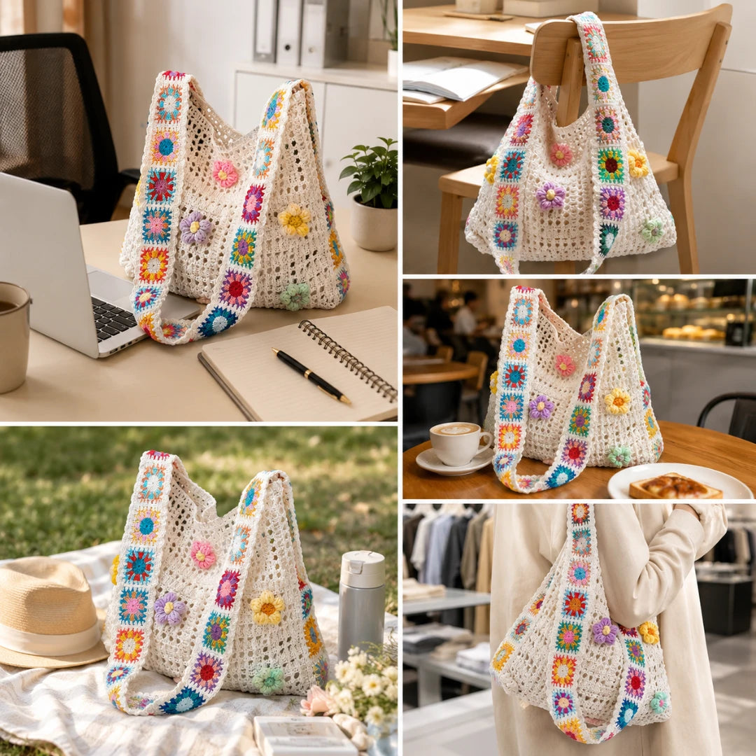 MeadowKnot™ Crochet Shoulder Bag
