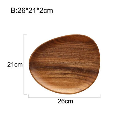 Minimalist Curve Acacia Wood Serving Tray