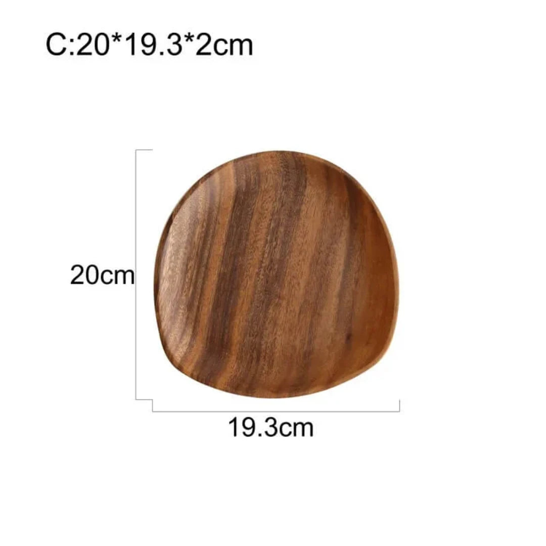 Minimalist Curve Acacia Wood Serving Tray