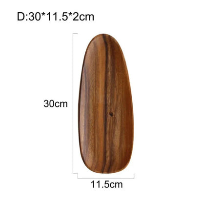Minimalist Curve Acacia Wood Serving Tray