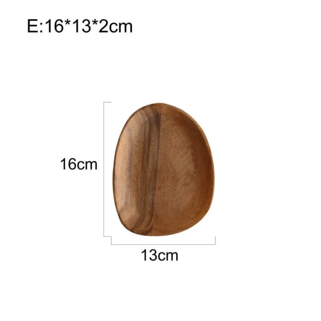 Minimalist Curve Acacia Wood Serving Tray
