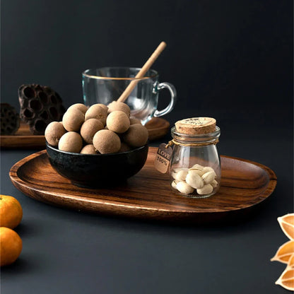 Minimalist Curve Acacia Wood Serving Tray