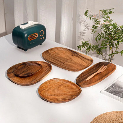 Minimalist Curve Acacia Wood Serving Tray