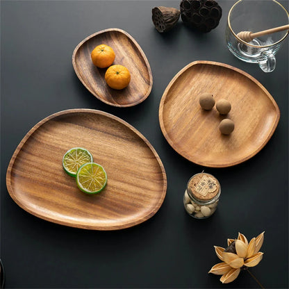 Minimalist Curve Acacia Wood Serving Tray
