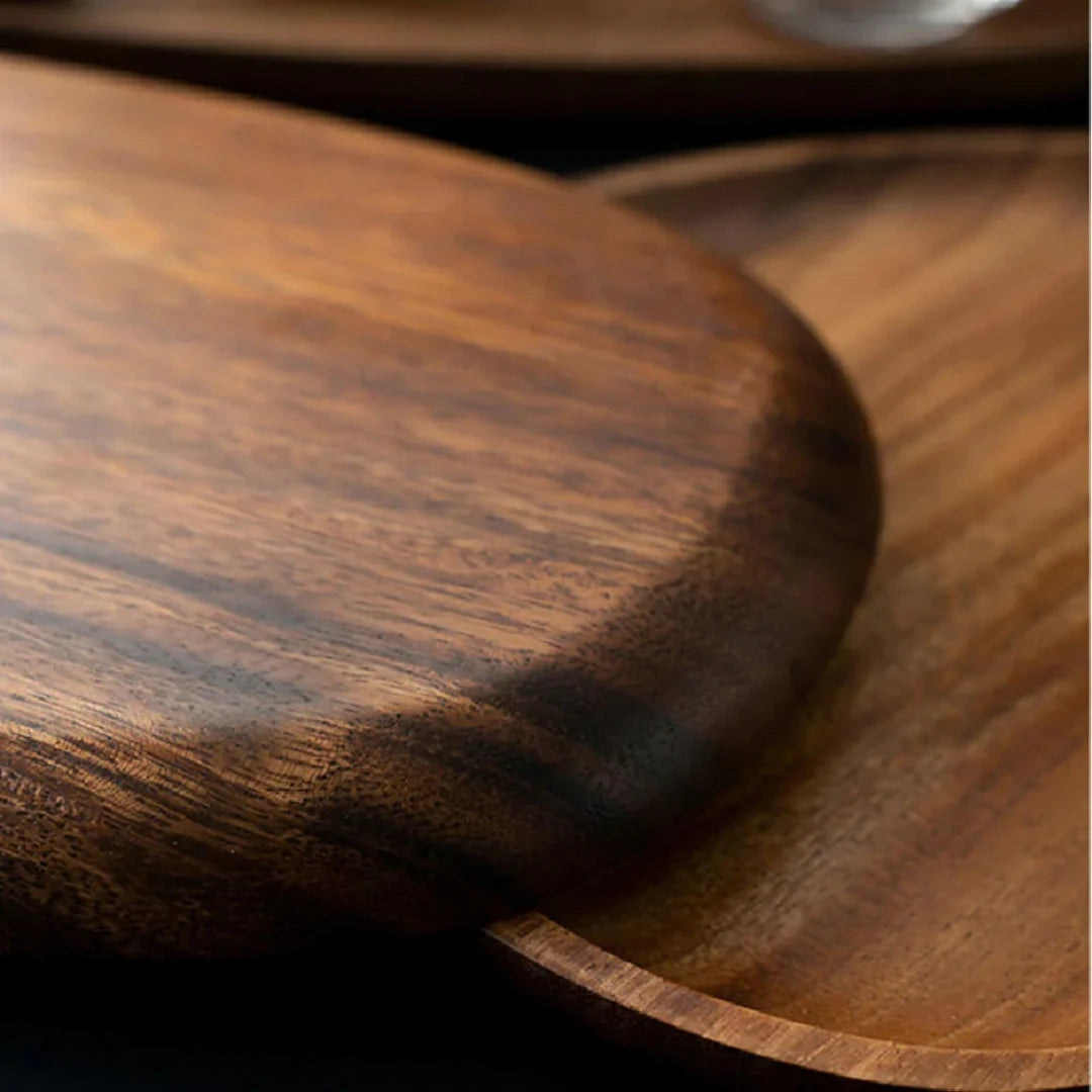 Minimalist Curve Acacia Wood Serving Tray