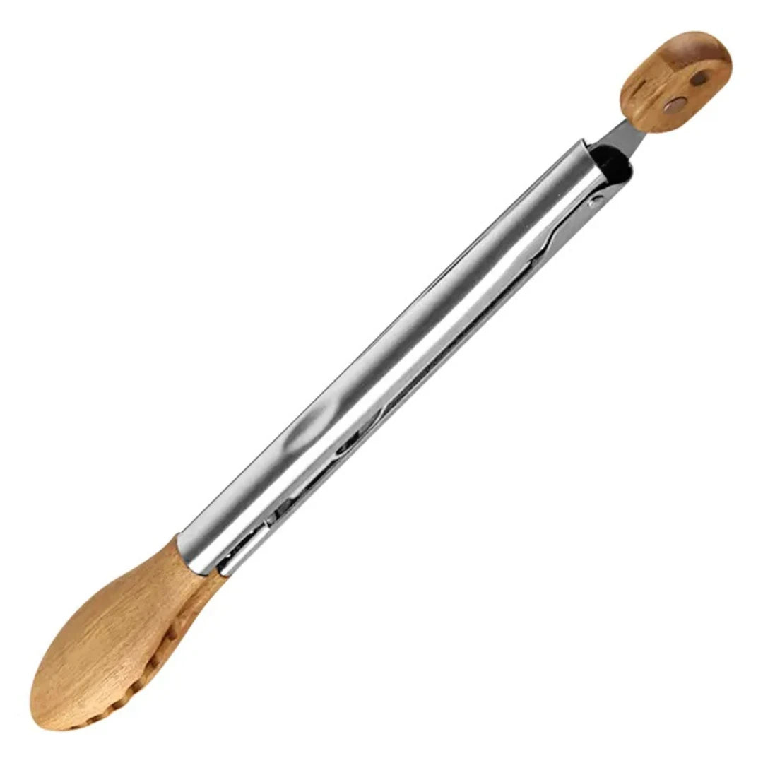 Modern Wood Handle Serving Tongs