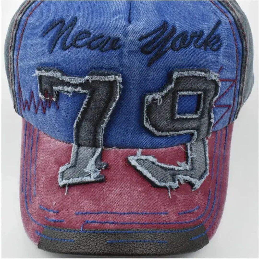 Josh & Tate - NewYork79™ Vintage Cap - Cap with 'New York 79' text and numbers on a white background
