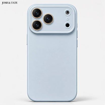 Josh & Tate - NuCase™ Minimalist iPhone Case - Light blue phone case with camera cutout on a white background