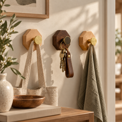 OctaHook™  Minimalist Wood Hook
