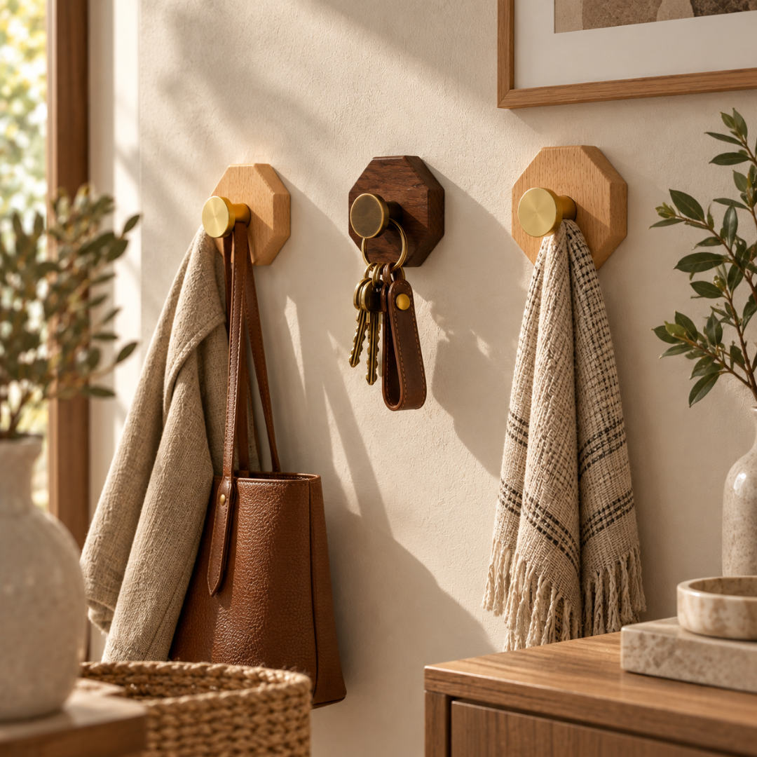OctaHook™  Minimalist Wood Hook