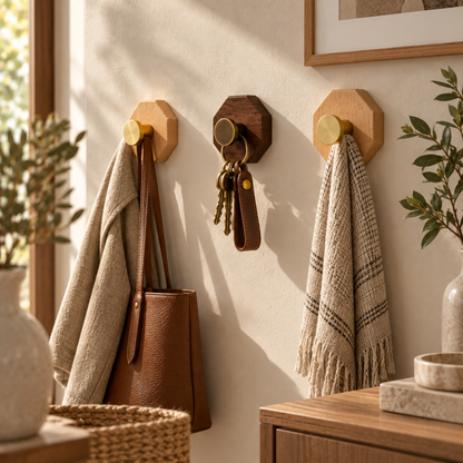 OctaHook™  Minimalist Wood Hook