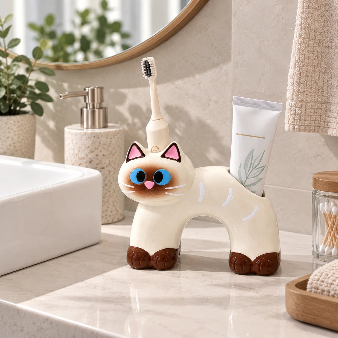 PawArch™ Ceramic Toothbrush Holder