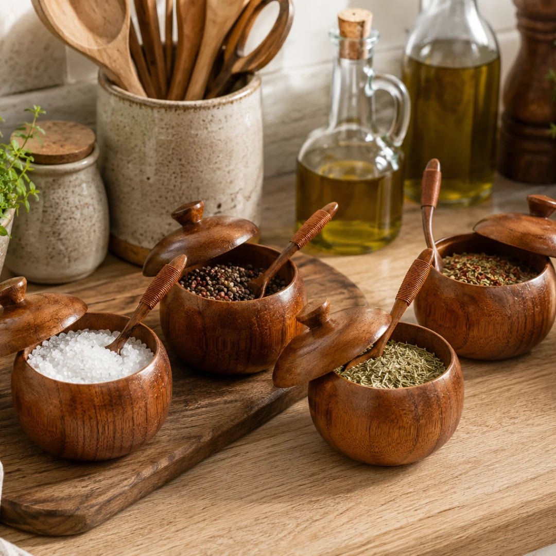 PinchPot™ Wooden Condiment Jar