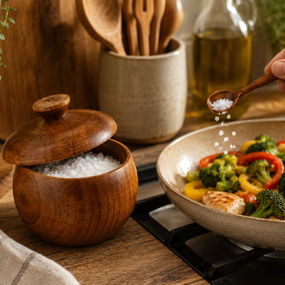 PinchPot™ Wooden Condiment Jar