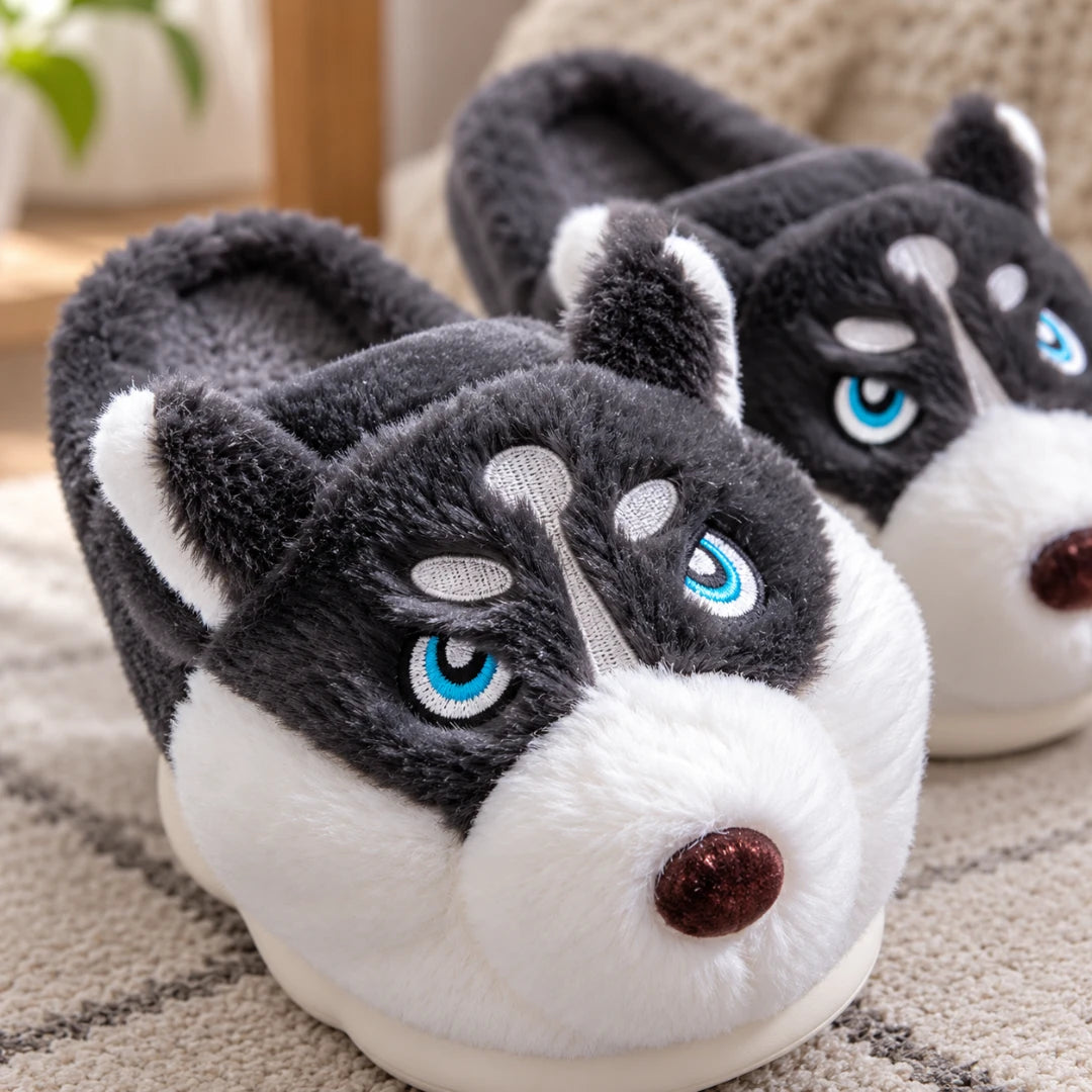 PlushPaws™ Husky Slippers