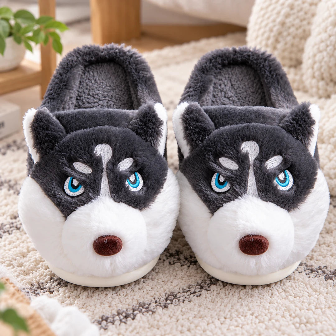PlushPaws™ Husky Slippers