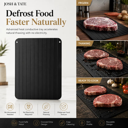 Josh & Tate - QuickThaw No-Power Defrost Tray - Defrost food faster naturally with Josh & Tate defrosting tray.