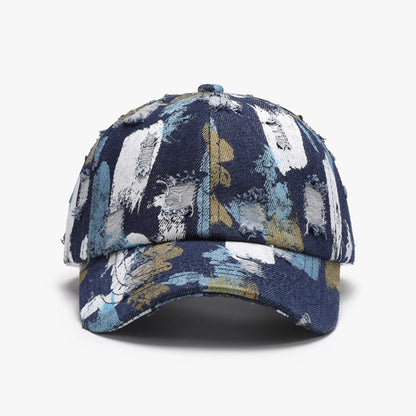 Josh & Tate - RawCanvas™ Painted Baseball Cap - Floral patterned baseball cap on a white background