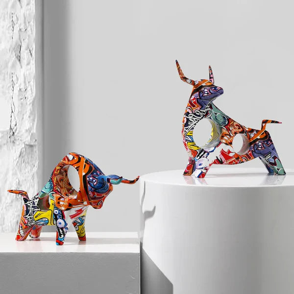 Graffiti Bull Figurines