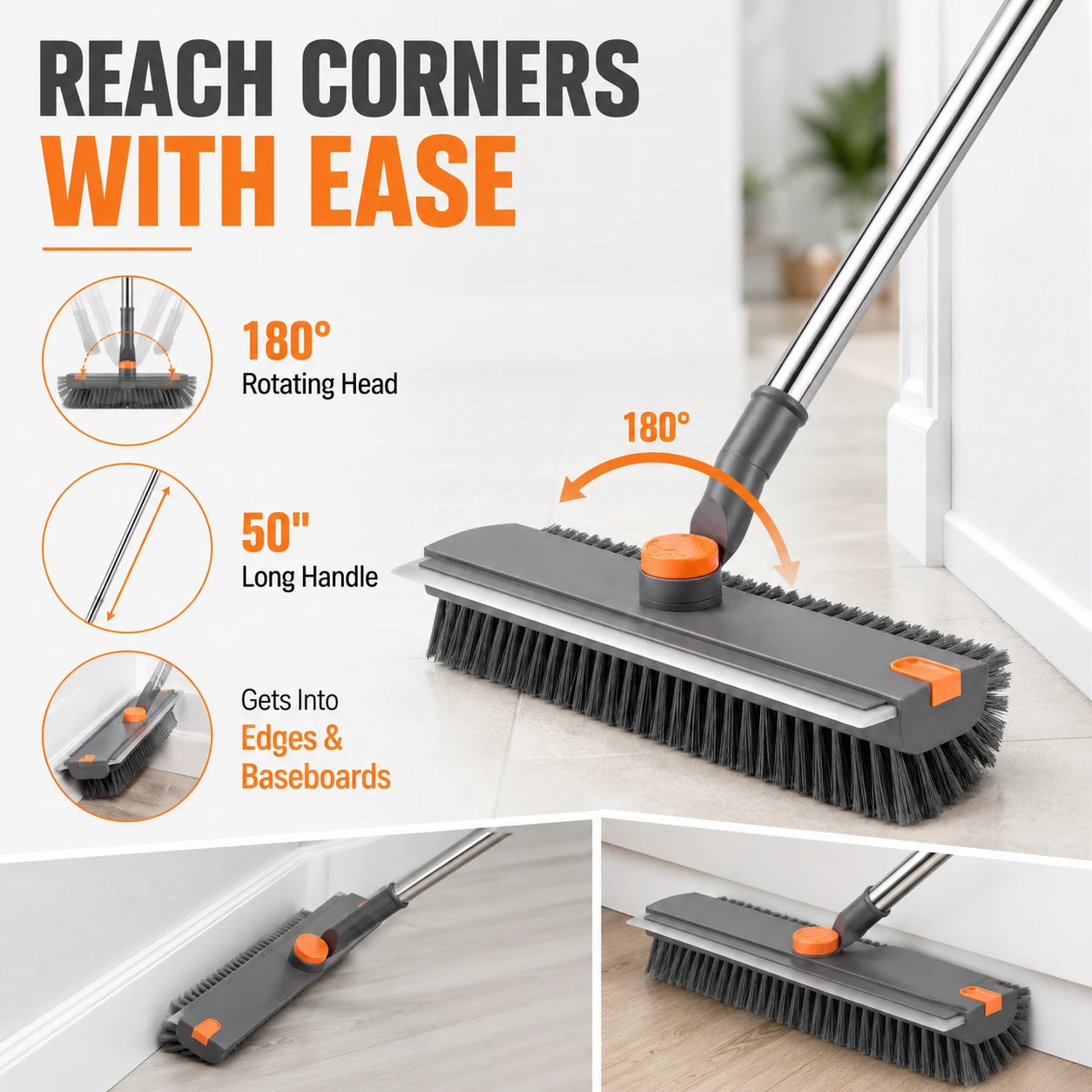 ScrubKing™ 3-in-1 Long Handle Scrub Brush6 