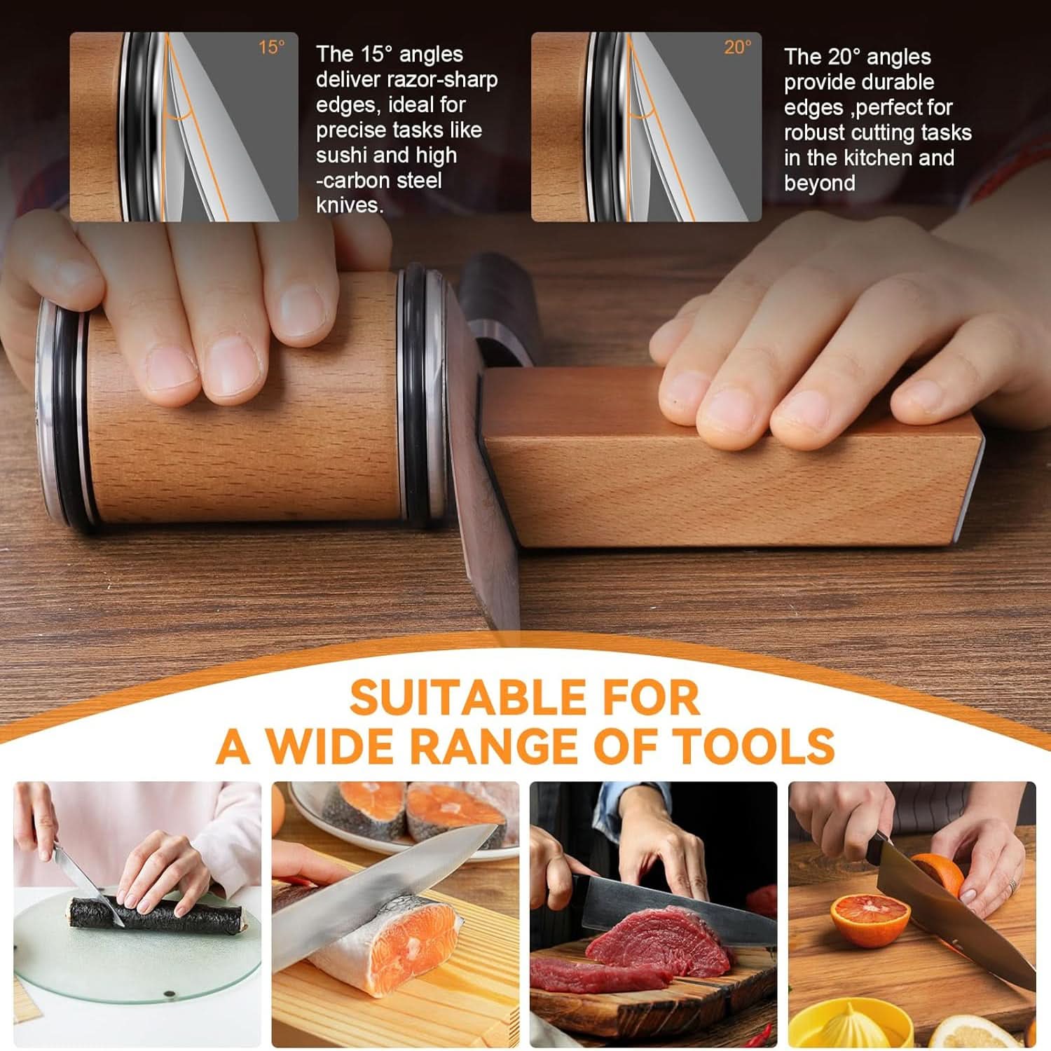 Wooden tool with adjustable angles being used, suitable for a wide range of tasks.