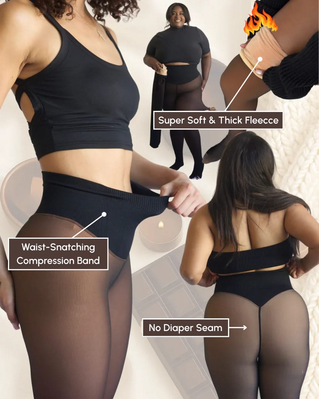 Snatched One-Seam Sheer Fleece Leggings 3