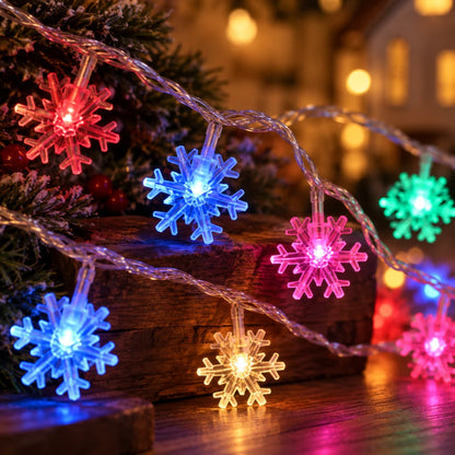 SnowGlow™ LED Snowflake String Lights