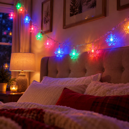 SnowGlow™ LED Snowflake String Lights