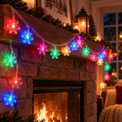 SnowGlow™ LED Snowflake String Lights