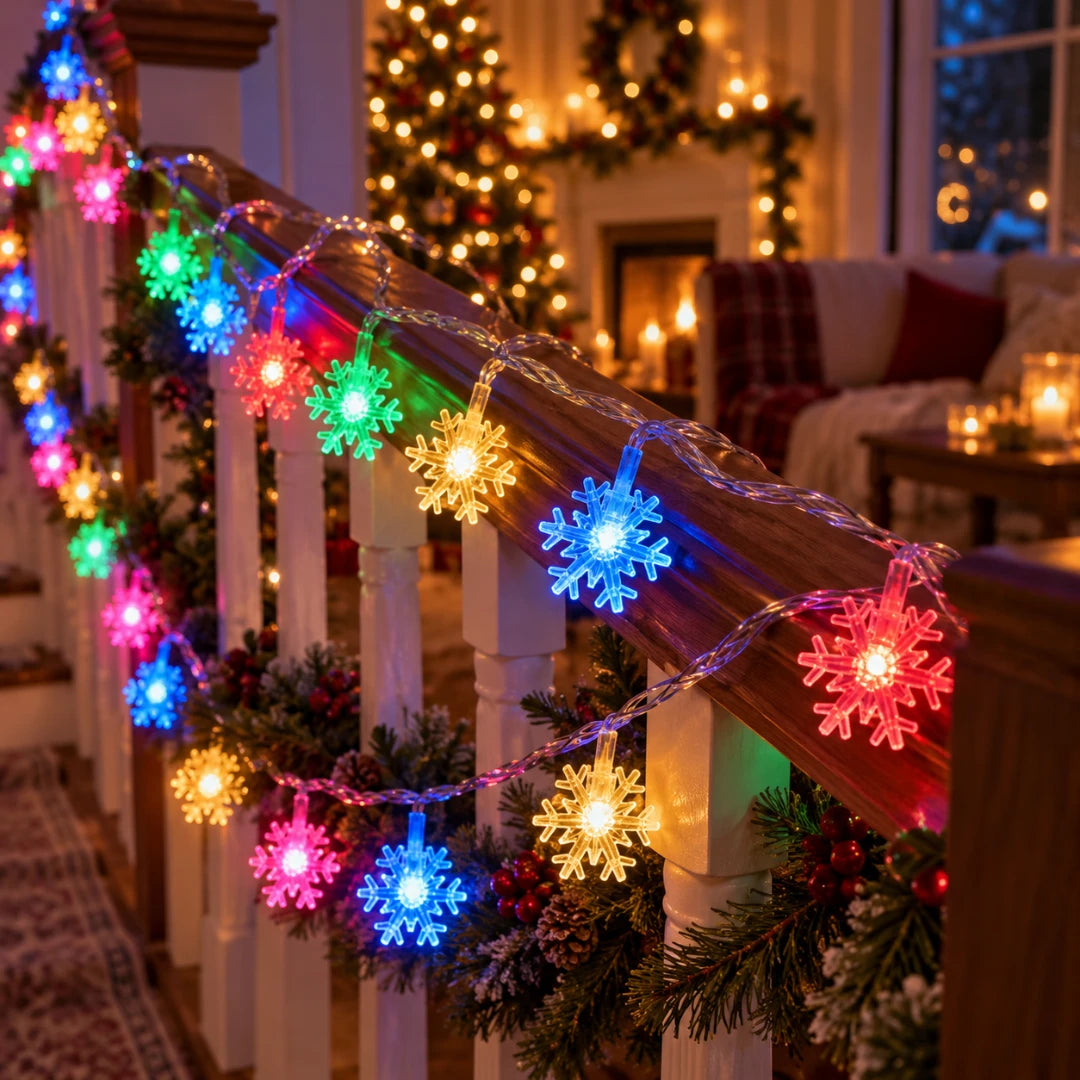 SnowGlow™ LED Snowflake String Lights