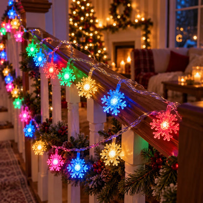 SnowGlow™ LED Snowflake String Lights