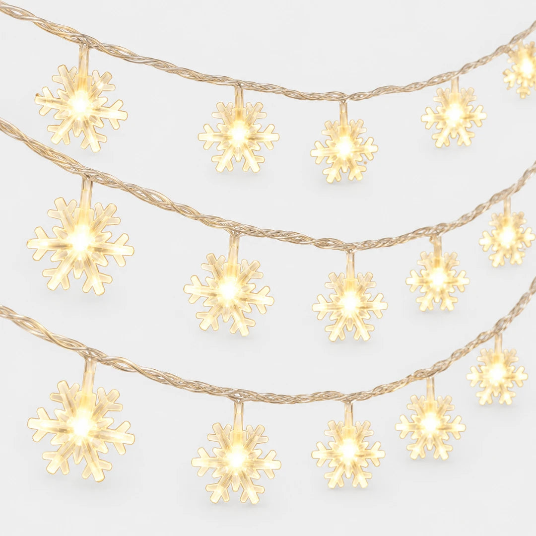 SnowGlow™ LED Snowflake String Lights