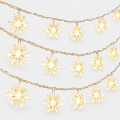 SnowGlow™ LED Snowflake String Lights