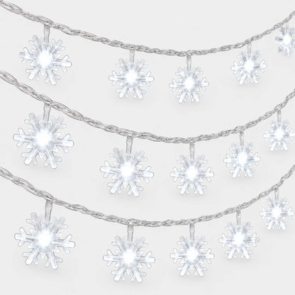 SnowGlow™ LED Snowflake String Lights