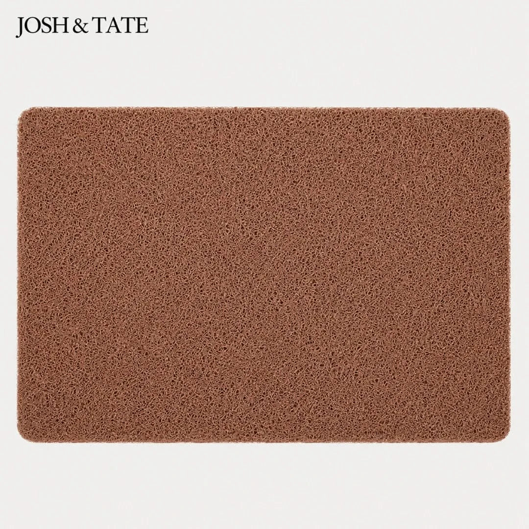 Josh & Tate - StepDry™ Anti-Slip Bath Mat - Brown doormat with 'JOSH & TATE' branding on a white background