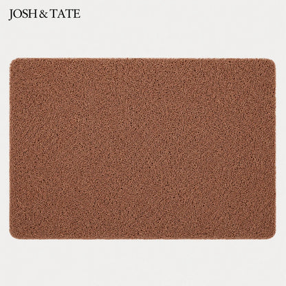 Josh & Tate - StepDry™ Anti-Slip Bath Mat - Brown doormat with 'JOSH & TATE' branding on a white background
