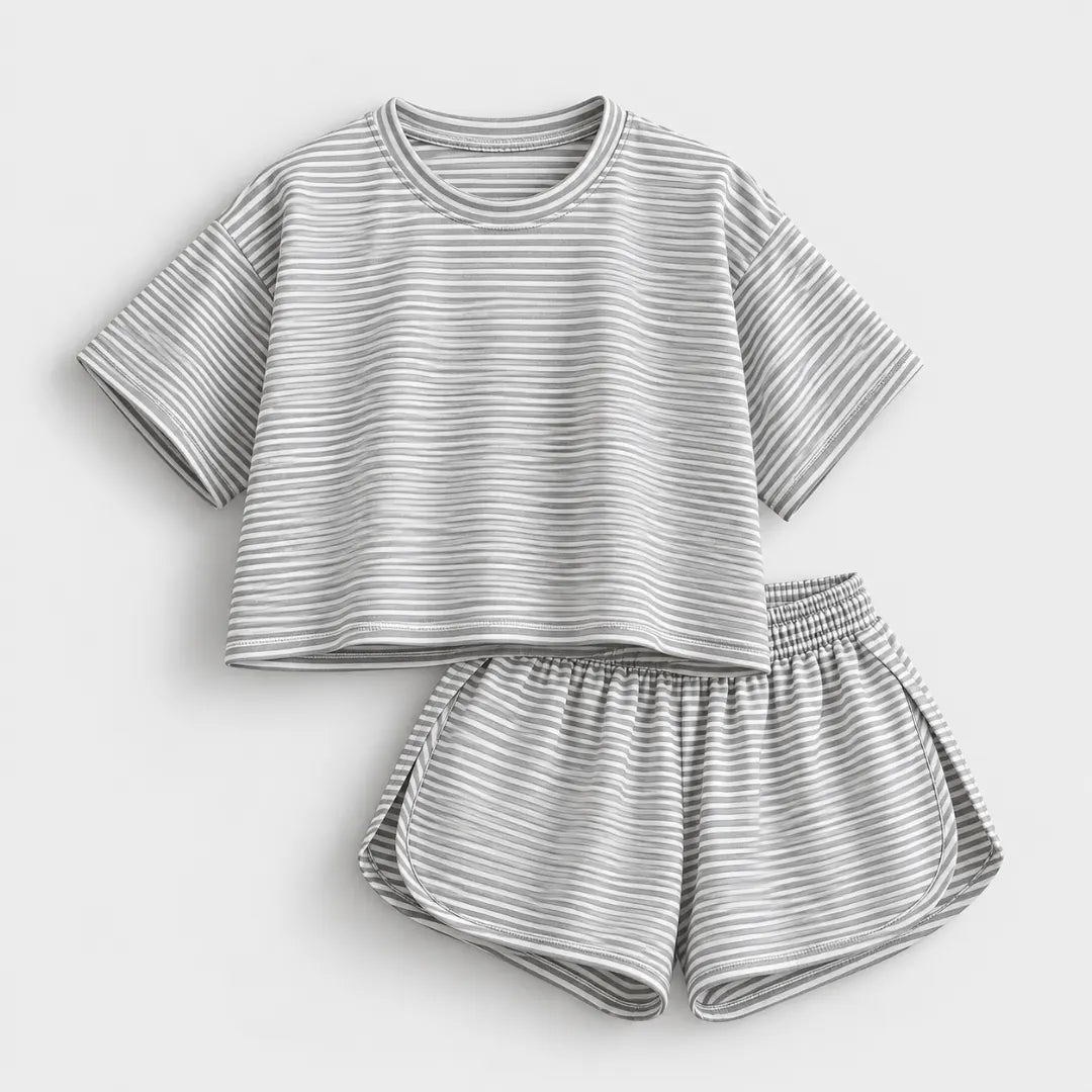 SundayStripe™ Cropped Tee & Shorts Set