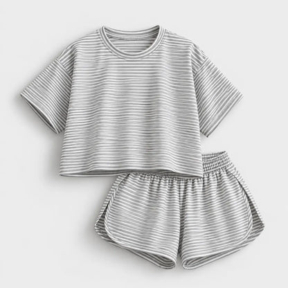 SundayStripe™ Cropped Tee & Shorts Set