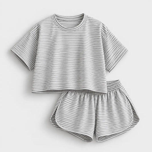 SundayStripe™ Cropped Tee & Shorts Set