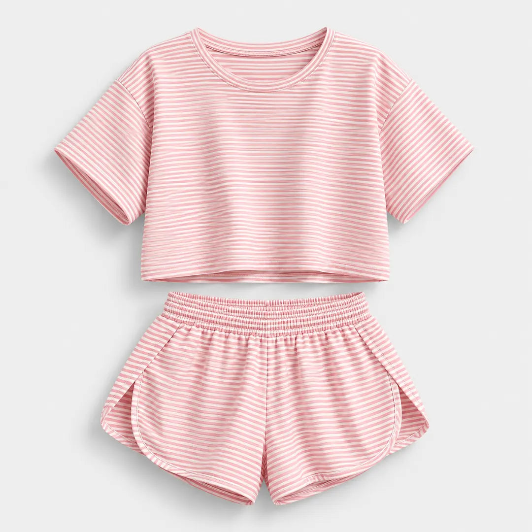SundayStripe™ Cropped Tee & Shorts Set
