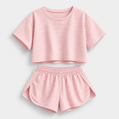 SundayStripe™ Cropped Tee & Shorts Set