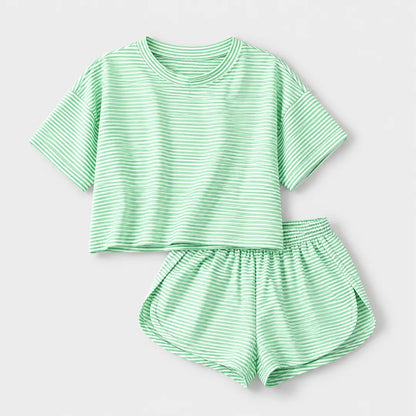 SundayStripe™ Cropped Tee & Shorts Set