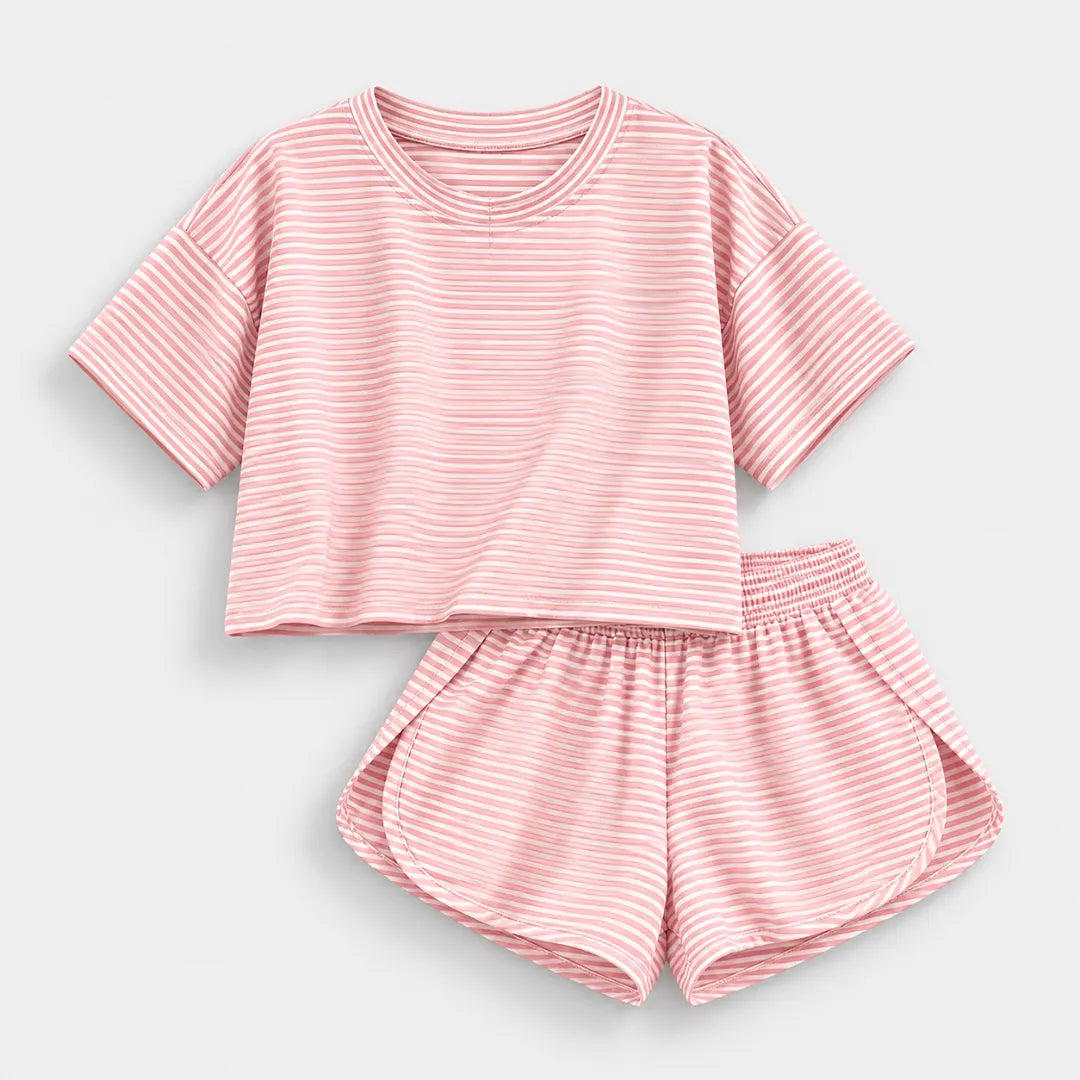 SundayStripe™ Cropped Tee & Shorts Set