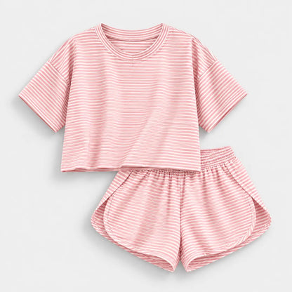 SundayStripe™ Cropped Tee & Shorts Set