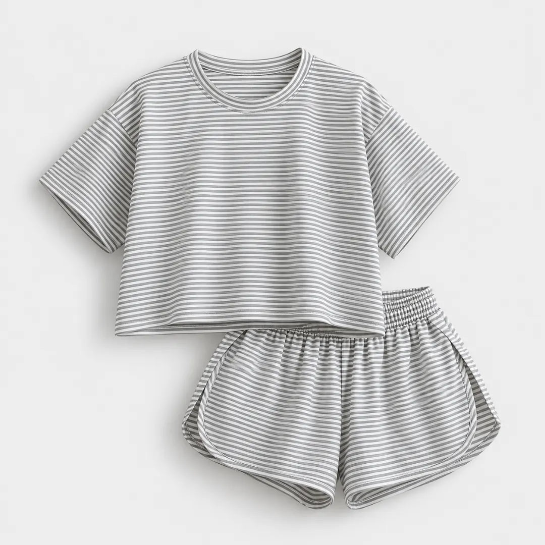 SundayStripe™ Cropped Tee & Shorts Set